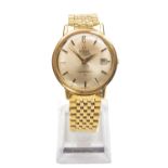 18CT GOLD OMEGA 'CONSTELLATION' GENT'S WRISTWATCH, the dial with baton hour markets, outer minute