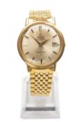 18CT GOLD OMEGA 'CONSTELLATION' GENT'S WRISTWATCH, the dial with baton hour markets, outer minute