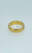 22CT GOLD WEDDING BAND, ring size O, 6.5gms Provenance: private collection Cardiff Comments: minor