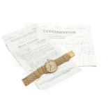 9CT GOLD GENEVE 'GOLD' GENT'S WRISTWATCH, the dial having baton markers, date aperture with