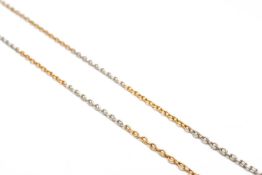 15CT GOLD BI-COLOUR CHAIN, 41.5cms long, 4.0gms Provenance: deceased estate Vale of Glamorgan