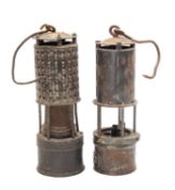 EARLY 20TH CENTURY KOEHLER MINERS SAFETY LAMP, with pierced hood and double gauze, 26cm excl hook,