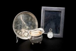 ASSORTED SILVER COLLECTIBLES, including Victorian silver milk jug with embossed floral swags 10cms