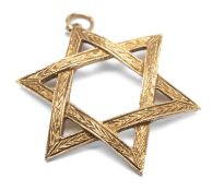 9CT GOLD STAR OF DAVID PENDANT, 4.8gms Provenance: private collection Pembrokeshire