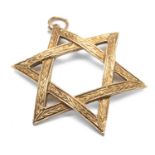 9CT GOLD STAR OF DAVID PENDANT, 4.8gms Provenance: private collection Pembrokeshire