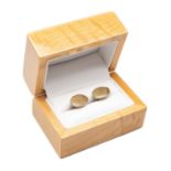 PAIR OF 9CT GOLD DIAMOND CHIP CUFFLINKS, of oval form, 6.5gms gross, in modern box Provenance: