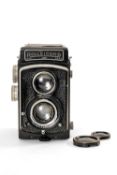 A ROLLEICORD 3.5F MEDIUM FORMAT CAMERA - black, serial no. 643956, with Carl Zeiss Jena, Triotar f/