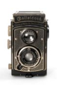 A F&H ROLLEICORD 4.5F MEDIUM FORMAT CAMERA - black mesh patterned, serial no. 2882668, with Carl