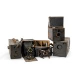 ASSORTED CAMERAS, including Soho Ltd Model B, Sirene 105, etc., togther with a box of glass plate