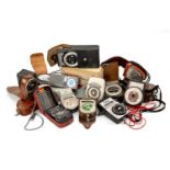 ASSORTED LIGHT METERS, including Weston Master II universal exposure meter, Actino exposure meter