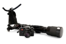 LEICA R3 ELECTRONIC CAMERA & LENSES, comprising rare 560mm f.6.8 lens no. 2496239, with pistol