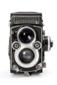 A ROLLEI F&H ROLLEIFLEX 3.5F MEDIUM FORMAT CAMERA - black, serial no. 2841363 with Schneider-