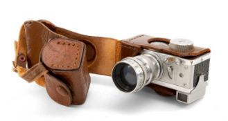 STEKY F/40MM CAMERA, in brown leather case