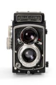 A ROLLEI F&H ROLLEICORD 3.5F MEDIUM FORMAT CAMERA - black, serial no. 1519403, with a Schneider-