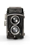 A ROLLEICORD 3.5F MEDIUM FORMAT CAMERA - black, serial no. 1070763, with Carl Zeiss Jena, Triotar