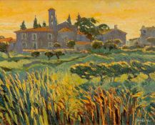 ‡ ALAN COTTON (20th Century) oil on canvas - Strove In Evening Light Tuscany, signed, 39 x 50cms