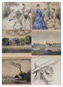 ASSORTED PRINTS including, pair of French fashion prints, Magasin des Moiselles, ALPHONSE LEGROS (