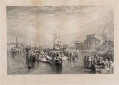 AFTER J.M.W. TURNER engraving - entitled 'Venice', black and white engraving by J.T. Willmore,