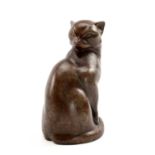 ‡ FELICITY AUDEN (20th Century) limited edition (2/15) patinated bronze - seated cat, signed with