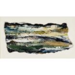 ‡ ANNE KERR (20th Century) impasto oil on paper - entitled 'Tide and Times', signed, 15 x 30cms