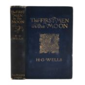 WELLS (H.G.) The First Men in the Moon. FIRST EDITION, with black coated endpapers, frontispiece and