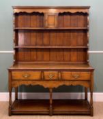 TITCHMARSH & GOOWIN OAK WELSH DRESSER, model RL36, 18th Century style, top section boarded back with