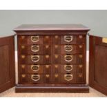 AMERICAN AMBERG'S PATENT FILING CHEST, pair of doors enclosing labelled drawers each containing