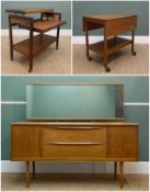 SELECTION OF MID-CENTURY FURNITURE including teak metamorphic trolley table with up and over swing
