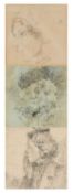 ‡ EDWARD C. PRUST (1891-1978) pencil - three small female head portrait sketches, all signed in