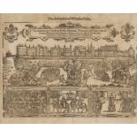 ANTOINE SALLAERT woodcut on laid paper - Windsor Martyrs, The description of Windsor Castle, three