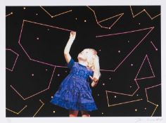 ‡ JOE WEBB (b.1976) limited edition (22/125) silkscreen print - child with stars, entitled 'In the