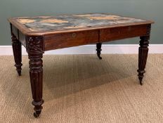 GEORGE IV MAHOGANY LIBRARY TABLE, in the manner of Gillows, moulded crossbanded with inset