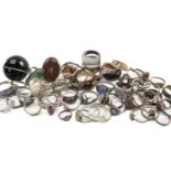 ASSORTED FASHION RINGS, including rings set with hardstones, CZs etc., some marked for Sterling