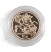 ELIZABETH II HALF SOVEREIGN, 2021, in capsule Provenance: private collection South Wales.