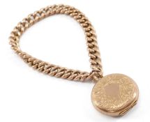 9CT GOLD LOCKET CHAIN, curb link, 18.2gms Provenance: deceased estate Carmarthenshire Comments: good