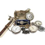ASSORTED WATCHES & COLLECTIBLES, including two ladies vintage wristwatches and four pocket
