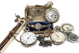 ASSORTED WATCHES & COLLECTIBLES, including two ladies vintage wristwatches and four pocket