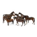 ASSORTED BESWICK HORSE FIGURINES (7) Comments: one with minute chip to ear.