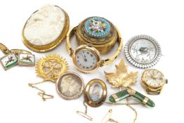 ASSORTED LADIES JEWELLERY & ACCESSORIES, including 15ct gold ladies bracelet watch, Rado Starliner
