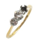 18CT GOLD & PLATINUM DIAMOND RING, 0.3cts overall approx., ring size O, 2.1gms Provenance: private