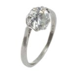 PLATINUM DIAMOND SOLITAIRE RING, the single stone measuring 1.6-6cts approx., 3.6gms, in Wartski