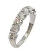 18CT GOLD 7-STONE DIAMOND HALF ETERNITY RING, tot. diamond wt appr 1.4ct, gross wt appr 3.4g