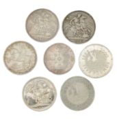 MIXED SILVER & CUPRO-NICKEL COINS, including Victoria 'Jubilee' Crown, 1892, 12h, 27.7g; 'Old