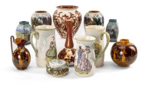 ASSORTED DOULTON CERAMICS comprising two Doulton Burslem Art Ware vases, two items of Doulton