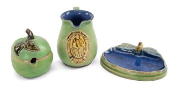 THREE DOULTON GLAZED STONEWARES, including rare Wright's Coal Tar Soapdish moulded with a