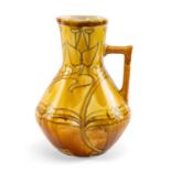 MINTON No. 6 SECESSIONIST POTTERY EWER, tube-lined and yellow glazed, printed Minton Ltd. mark and