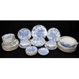 ASSORTED ROYAL WORCESTER 'BLUE DRAGON' BONE CHINA DINNERWARE, including pair sauce tureens, covers