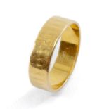 22CT GOLD WEDDING BAND, ring size O 1/2, 6.0gms, in vintage red ring box Provenance: deceased estate