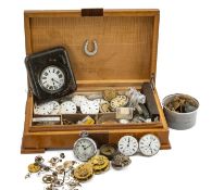 ASSORTED WATCHES & WATCH PARTS, including, springs, dials, movements, papers, etc, one movement