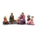 FOUR ROYAL DOULTON FIGURES comprising 'Flower Sellers Children' HN 1342, 'Mendicant' HN 1365, 'A